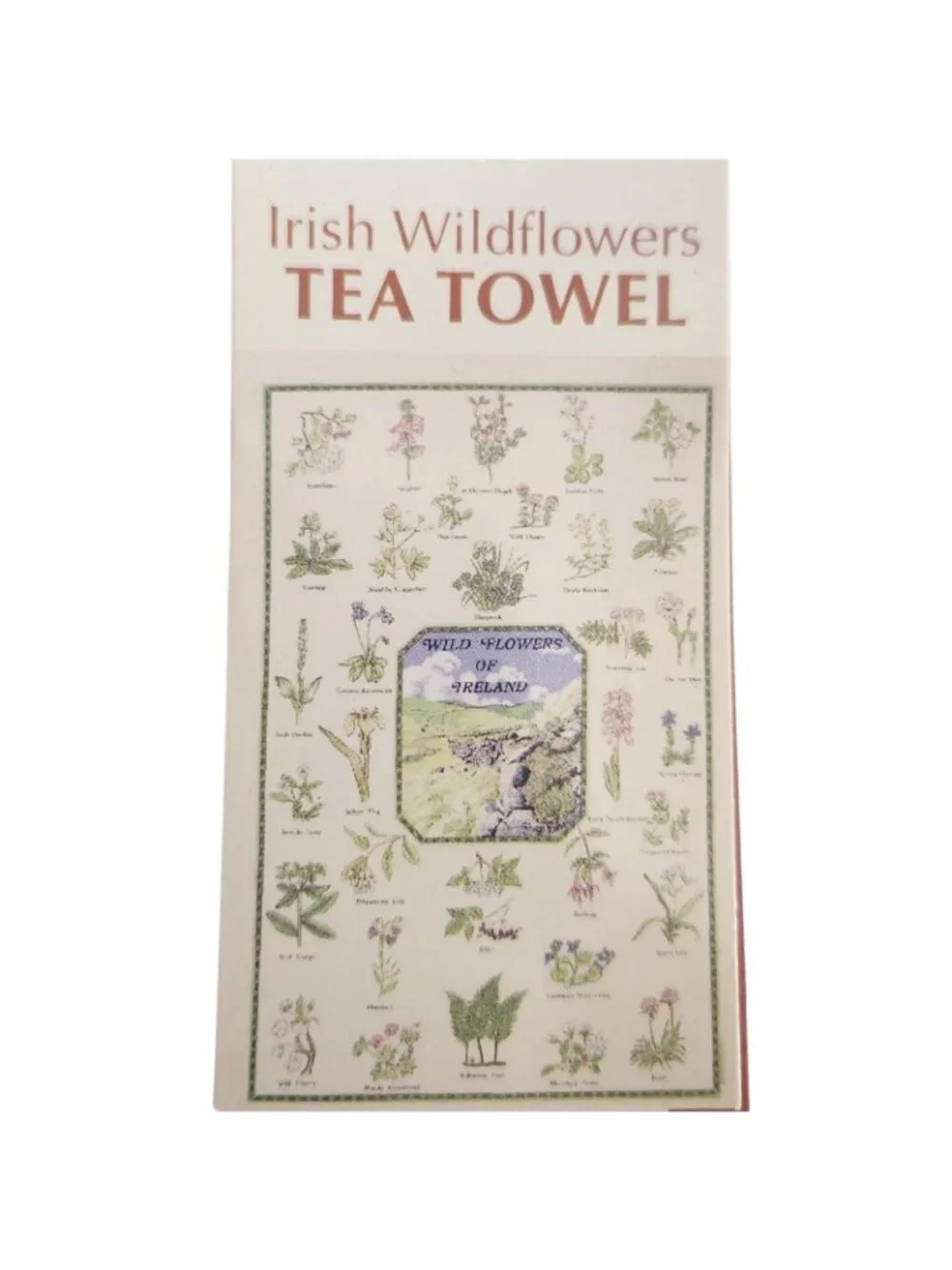 Gift Set of 2 Tea Towels Irish Cottage Blessings and Irish Wildflowers NWT